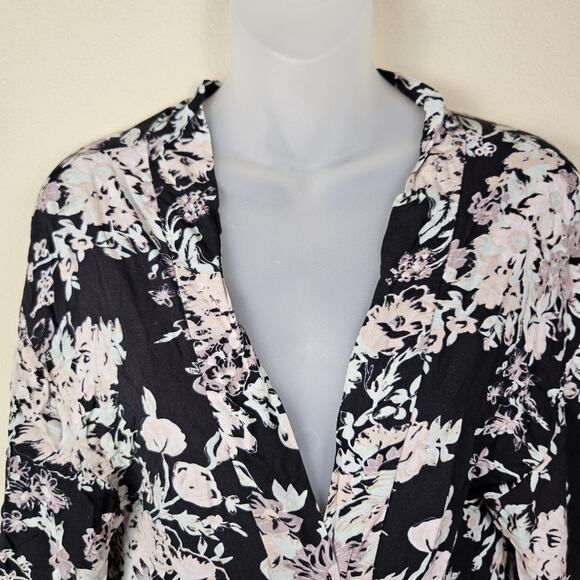 Vince Camuto Kimono Womens M Boho Floral Open Front Top Swim Coverup Vacation - Picture 3 of 15